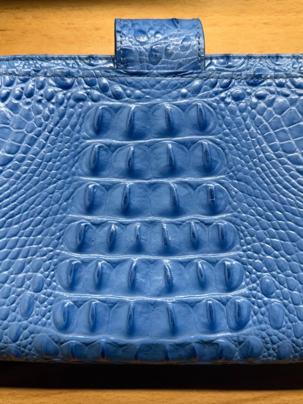 Brahmin Light Blue Alena Melbourne Croc Embossed Leather Turn Lock Crossbody Bag - Picture 5 of 16